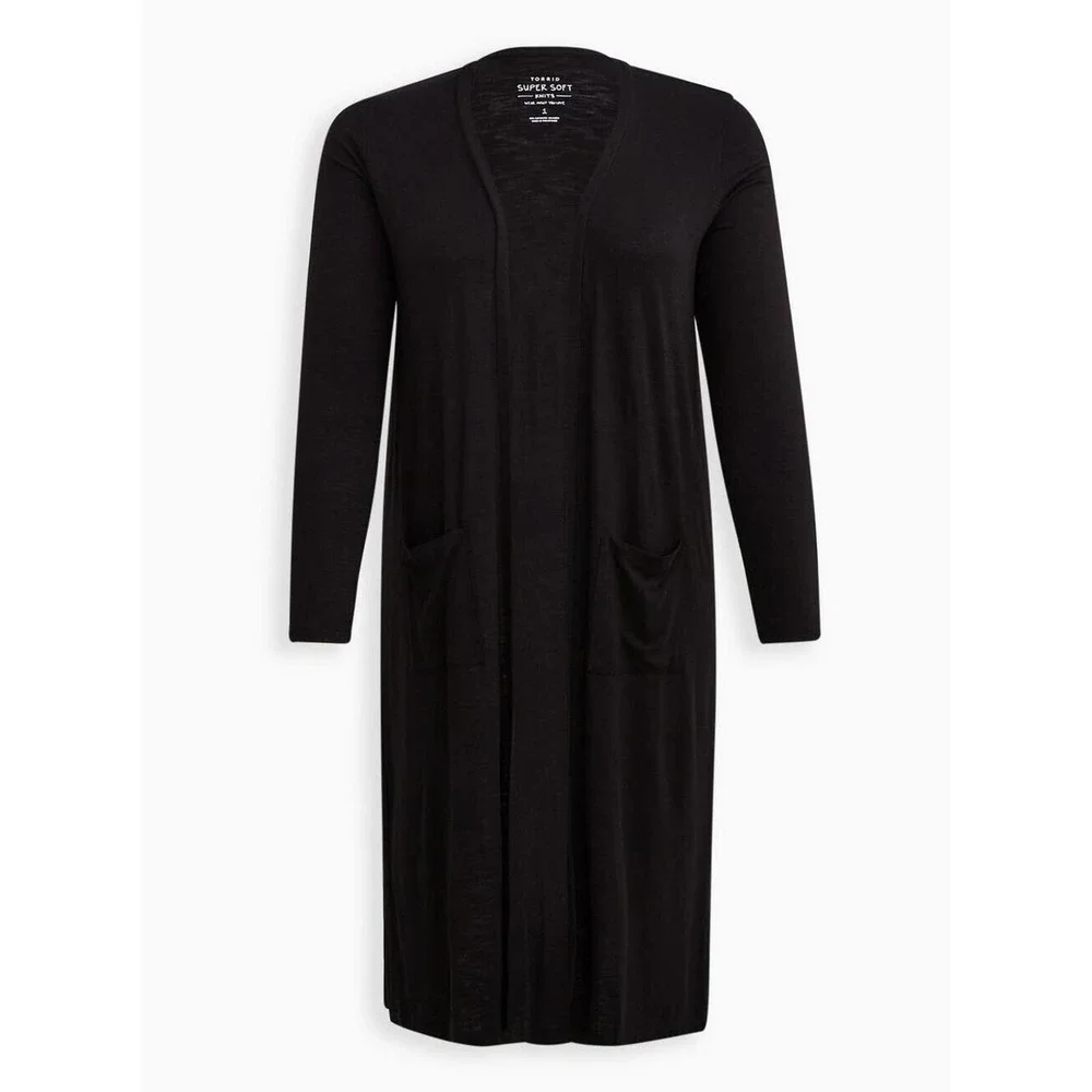 NWT Torrid Super Soft Slub Duster Open Front Long Cardigan Plus Size 4 4X H14716 - Picture 3 of 12